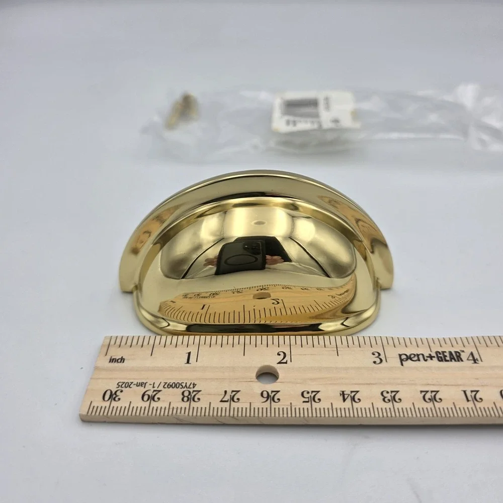 1 Amerock BP-4235-B Vtg Style‎ Brass Cup Cabinet Drawer Pull Handle 3.50